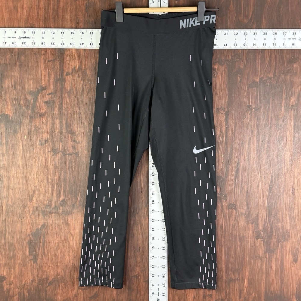 Nike Pro Dri-Fit Athletic Fitness Compression Leggings‎ Black Women's Small EUC